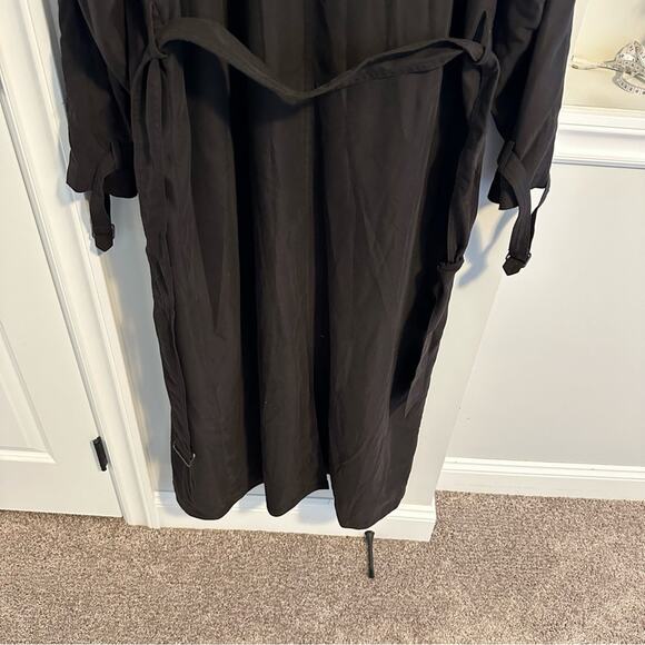 Vintage Calvin Klein Black Faux Suede Coat Jacket Large - Picture 5 of 12